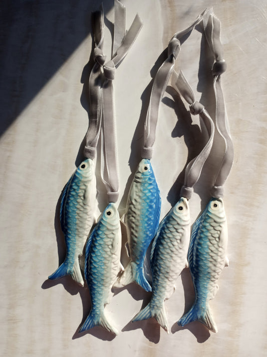 Blue Minnow Ceramic Ornament