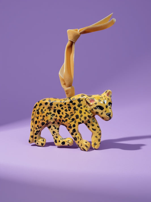 Ceramic Leopard Christmas Ornament