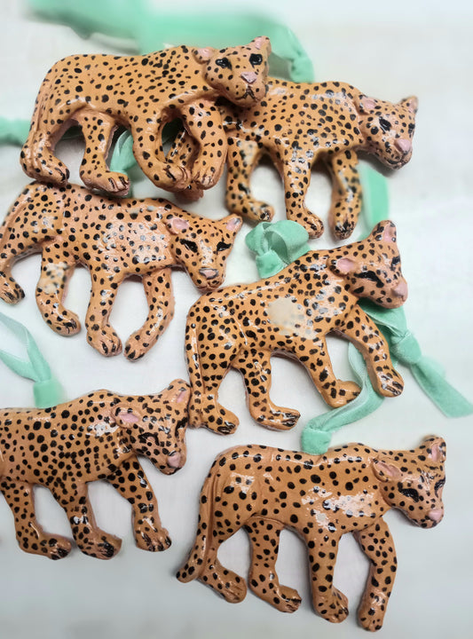 Ceramic Leopard Christmas Ornament