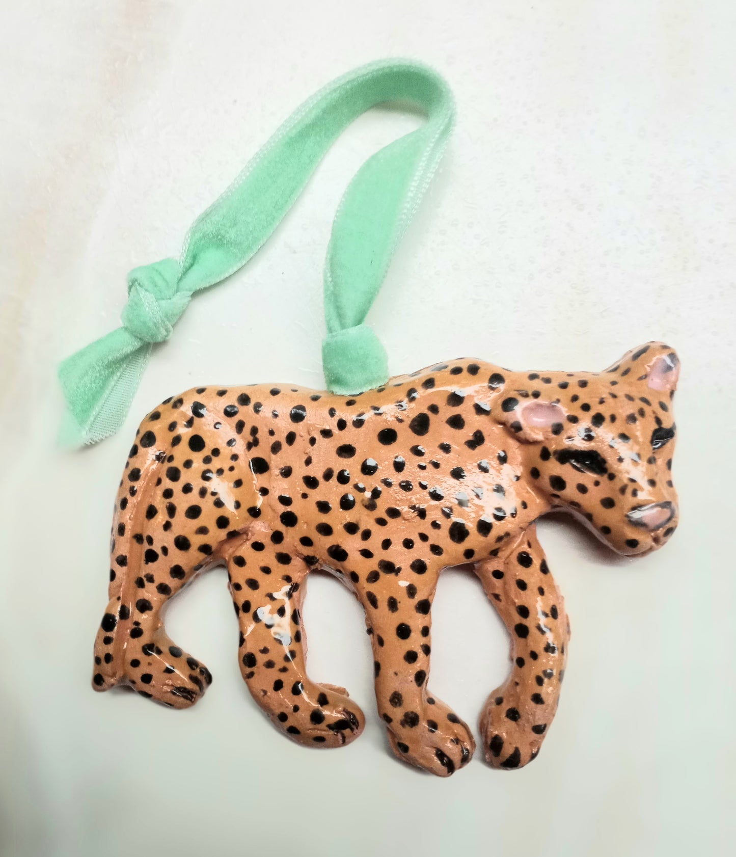 Ceramic Leopard Christmas Ornament