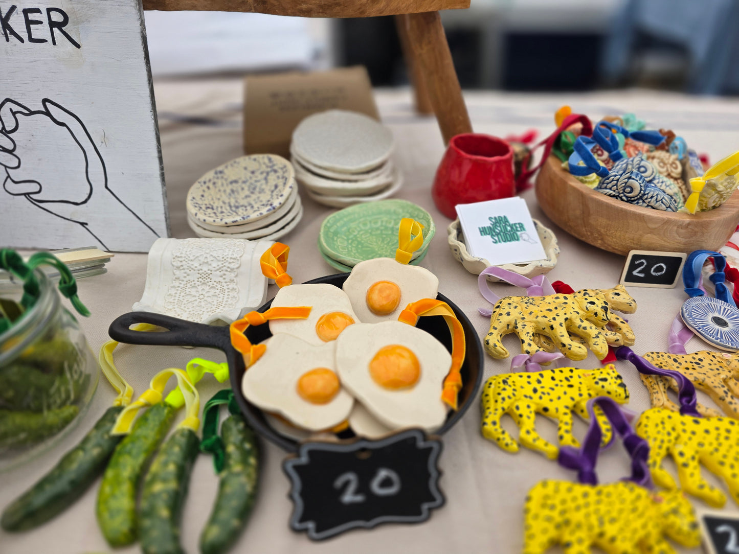 Ceramic Sunny Side Up Egg Ornaments