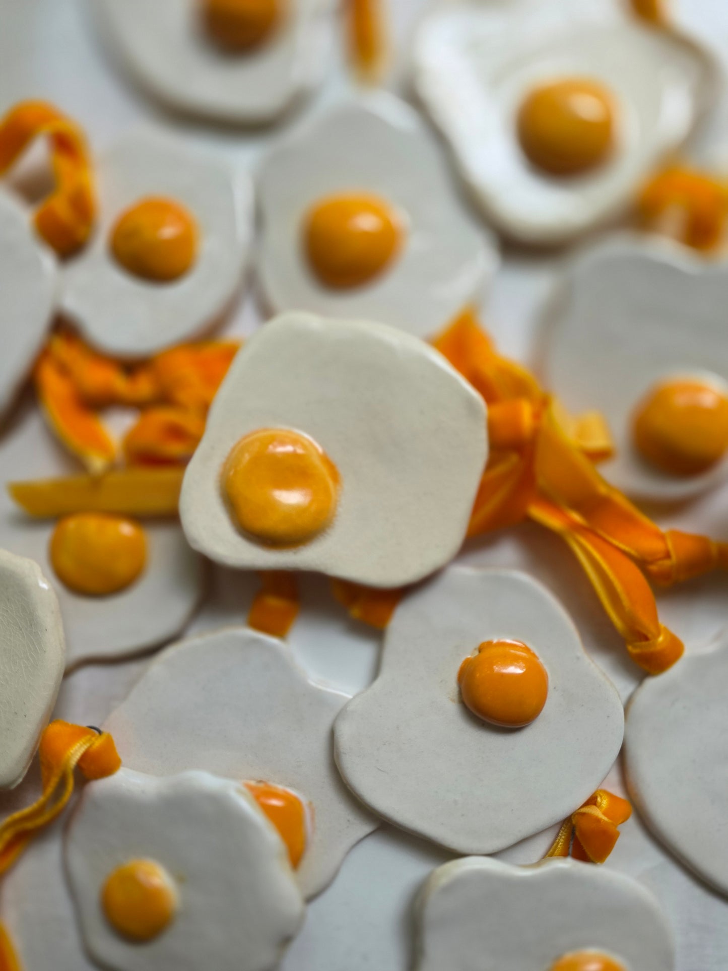 Ceramic Sunny Side Up Egg Ornaments