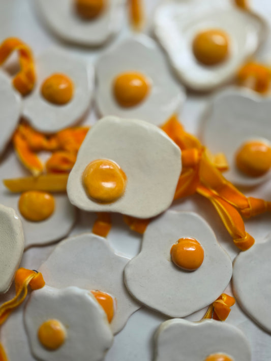 Ceramic Sunny Side Up Egg Ornaments