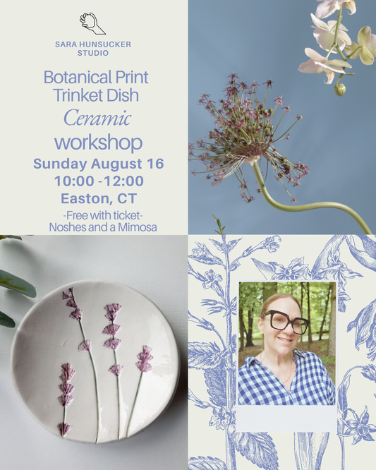 Botanical Print Trinket Dish Ceramic Workshop