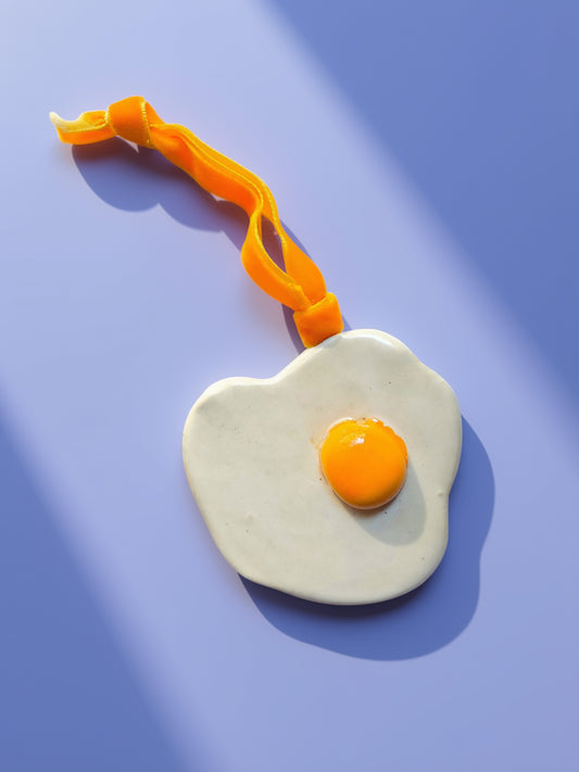 Ceramic Sunny Side Up Egg Ornaments