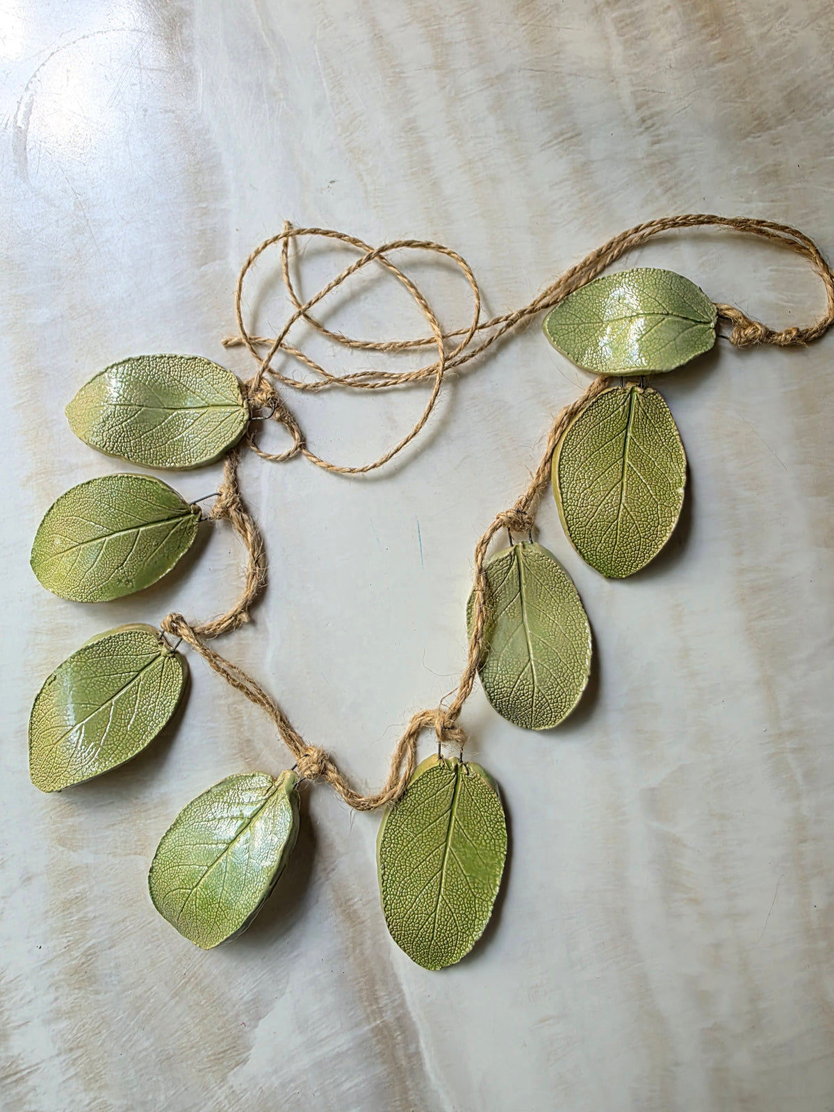 Sage Leaf Ceramic Garland