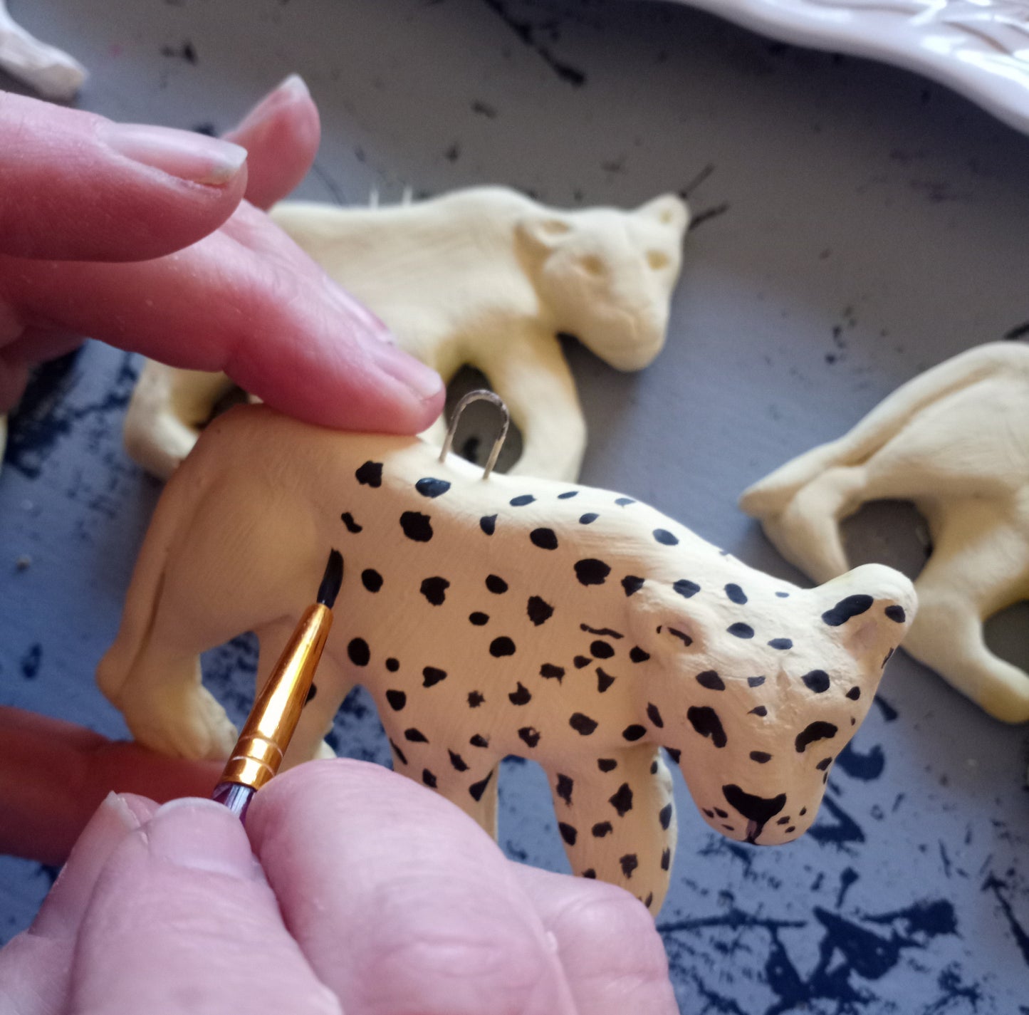 Ceramic Leopard Christmas Ornament