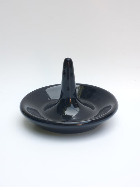 Black Ceramic Ring Holder